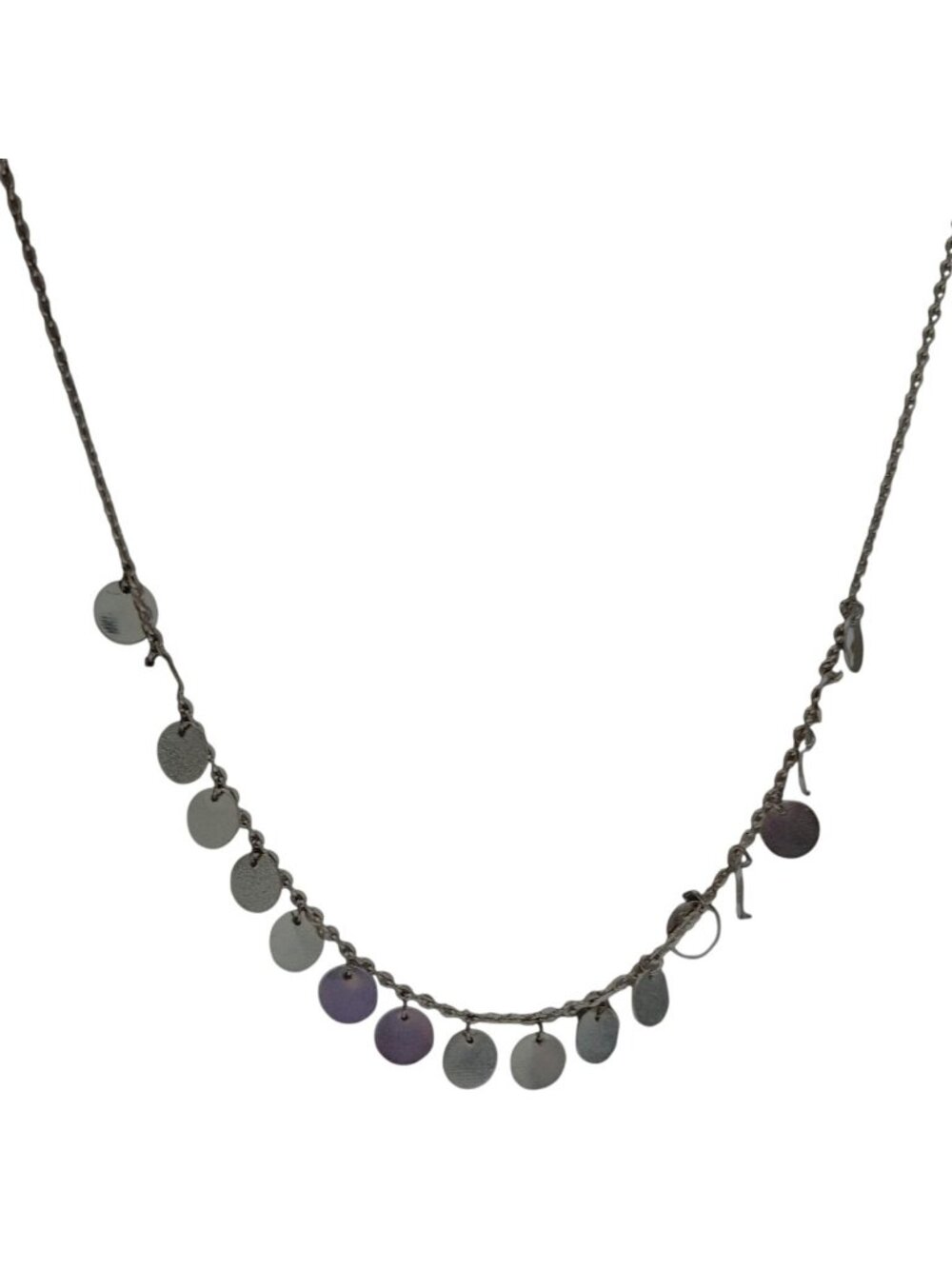 Vintage Disc Charms Necklace Gold Tone Chain Statement Fashion Jewelry Women